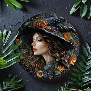 Gothic Witch Metal Sign Halloween Home Decor-MoonChildWorld