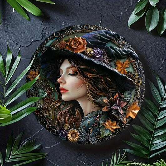 Gothic Witch Metal Sign Halloween Home Decor-MoonChildWorld