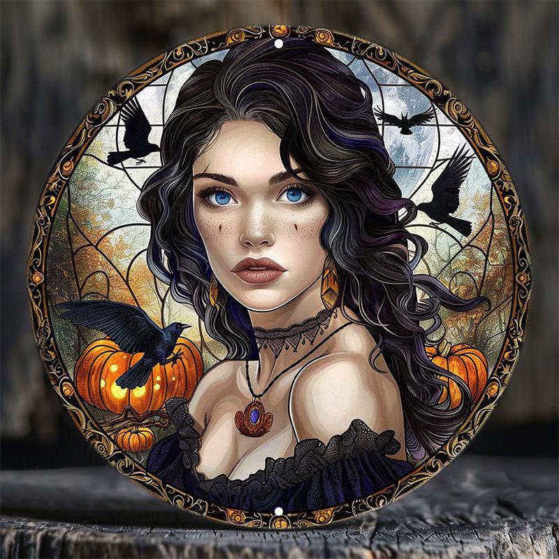 Gothic Witch Metal Sign Halloween Home Decor-MoonChildWorld