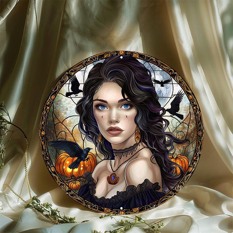 Gothic Witch Metal Sign Halloween Home Decor-MoonChildWorld