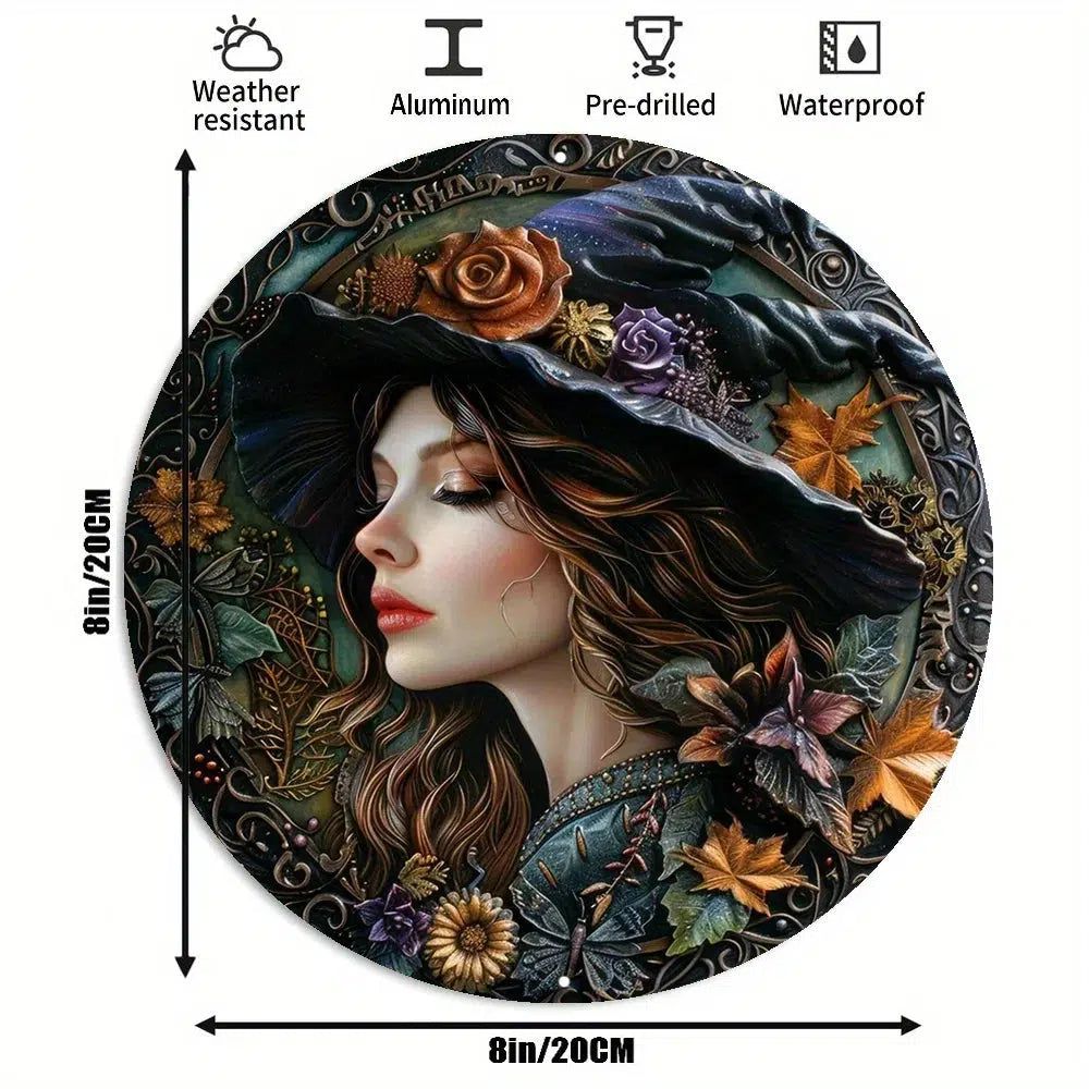 Gothic Witch Metal Sign Halloween Home Decor-MoonChildWorld