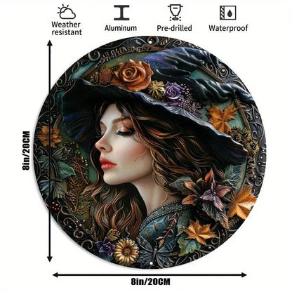 Gothic Witch Metal Sign Halloween Home Decor-MoonChildWorld