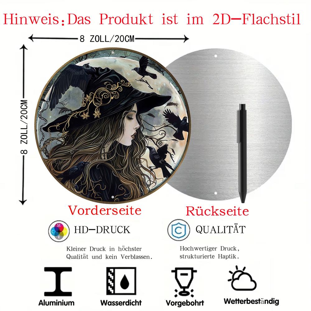 Gothic Witch Metal Sign Halloween Home Decor-MoonChildWorld