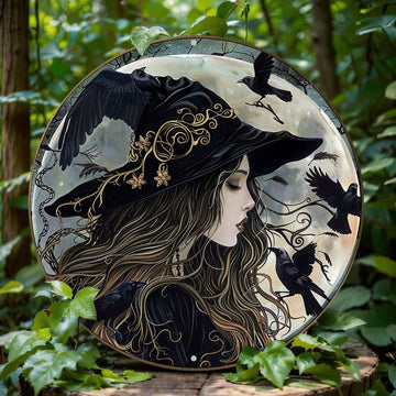 Gothic Witch Metal Sign Halloween Home Decor-MoonChildWorld