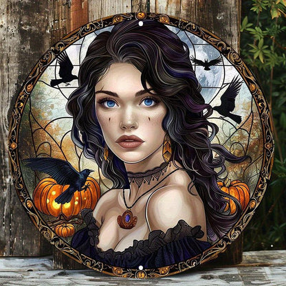 Gothic Witch Metal Sign Halloween Home Decor-MoonChildWorld