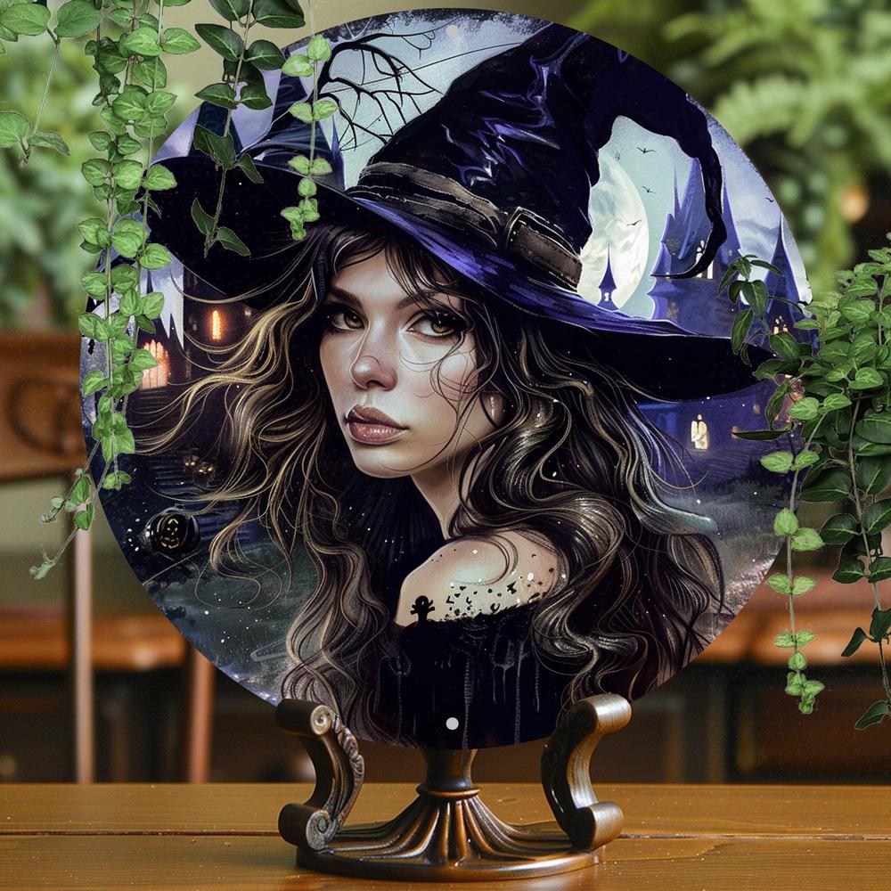 Gothic Witch Metal Sign Halloween Wall Art Witchy Wall Decor-MoonChildWorld