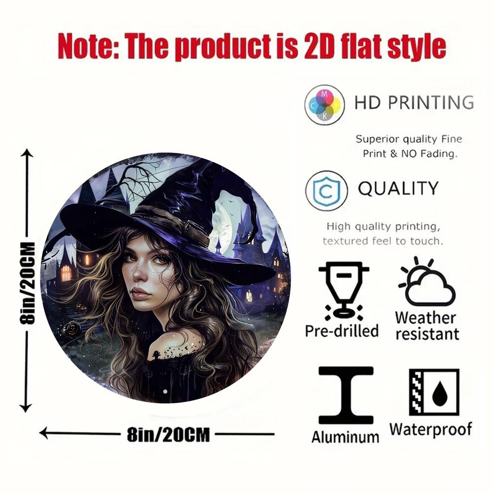 Gothic Witch Metal Sign Halloween Wall Art Witchy Wall Decor-MoonChildWorld