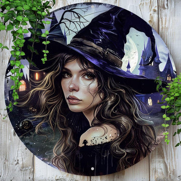 Gothic Witch Metal Sign Halloween Wall Art Witchy Wall Decor-MoonChildWorld