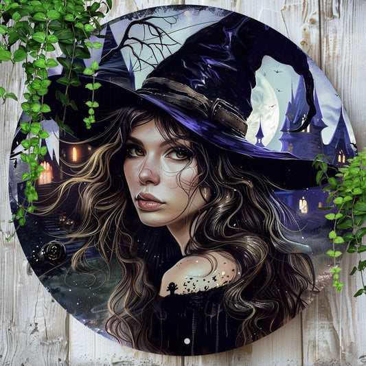 Gothic Witch Metal Sign Halloween Wall Art Witchy Wall Decor-MoonChildWorld