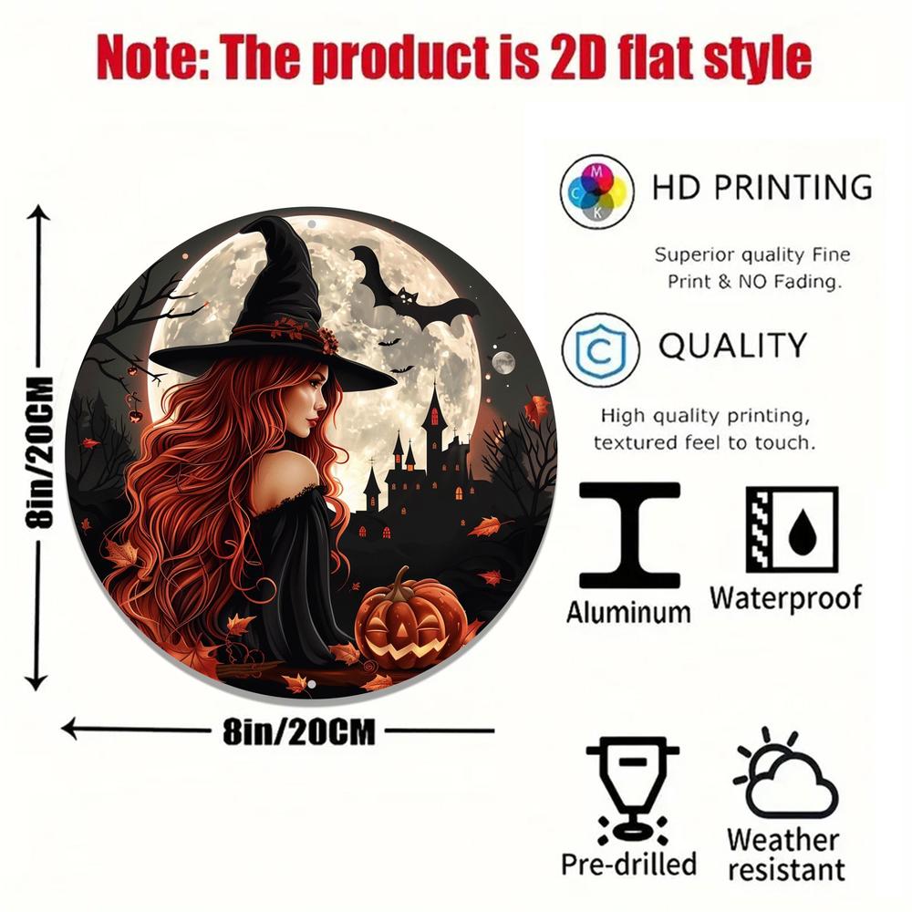 Gothic Witch Metal Sign Spooky Wall Art Halloween Decor-MoonChildWorld