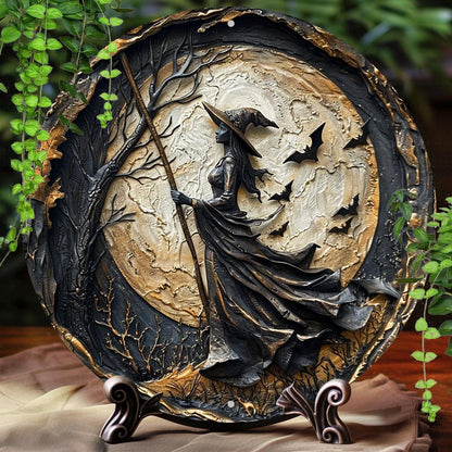 Gothic Witch Metal Sign Spooky Wall Decor for Halloween-MoonChildWorld