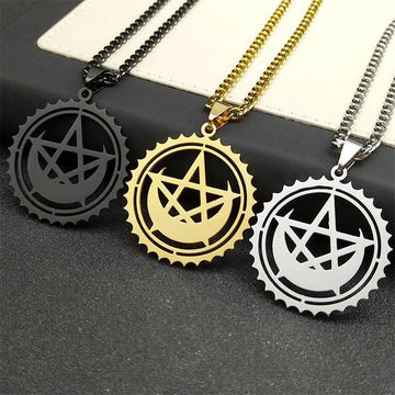 Gothic Witch Pentagram Moon Necklace Witchcraft Amulet Wicca Necklace-MoonChildWorld