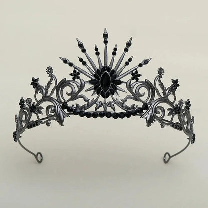 Gothic Witch Tiara - Halloween Crown & Dark Queen Headpiece-MoonChildWorld