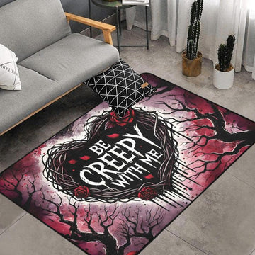 Gothic Witch Valentine Day Area Rug Witchy Carpet-MoonChildWorld