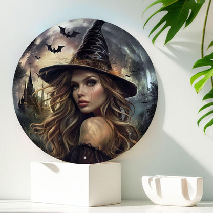 Gothic Witch Wall Art Spooky Metal Sign For Halloween Witchy Wall Decor-MoonChildWorld