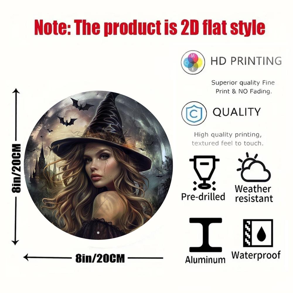 Gothic Witch Wall Art Spooky Metal Sign For Halloween Witchy Wall Decor-MoonChildWorld