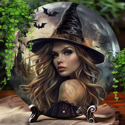 Gothic Witch Wall Art Spooky Metal Sign For Halloween Witchy Wall Decor-MoonChildWorld