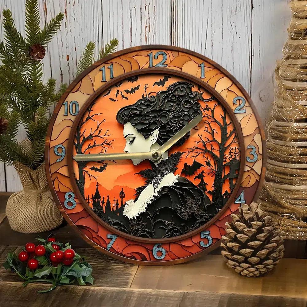Gothic Witch Wall Clock Halloween Wall Decor-MoonChildWorld