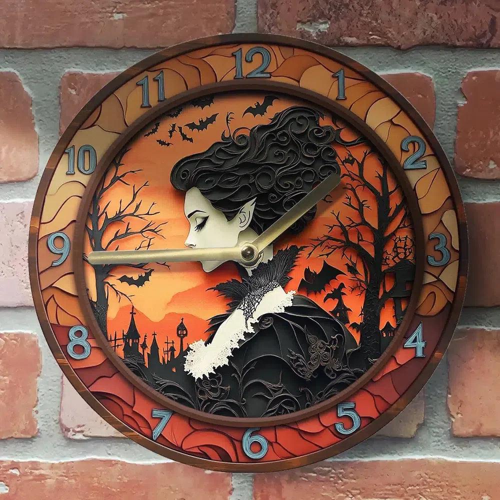 Gothic Witch Wall Clock Halloween Wall Decor-MoonChildWorld