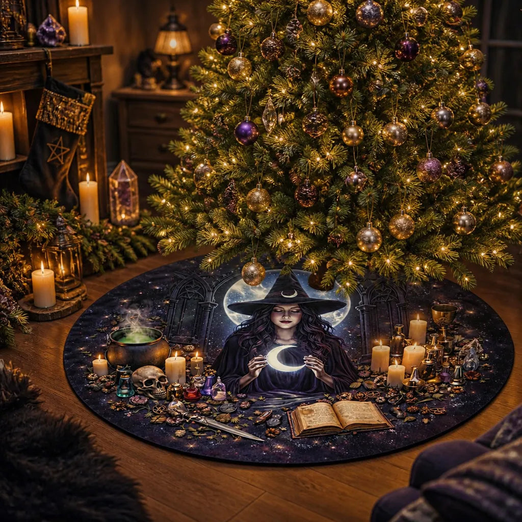 Gothic Witch Yule Tree Skirt – Pagan Decor_mockup_2.webp