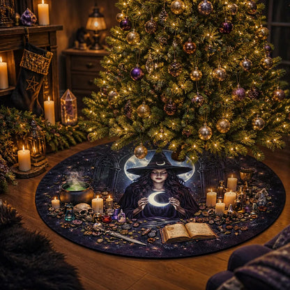 Gothic Witch Yule Tree Skirt – Pagan Decor_mockup_2.webp