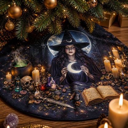Gothic Witch Yule Tree Skirt – Pagan Decor_mockup_3.webp