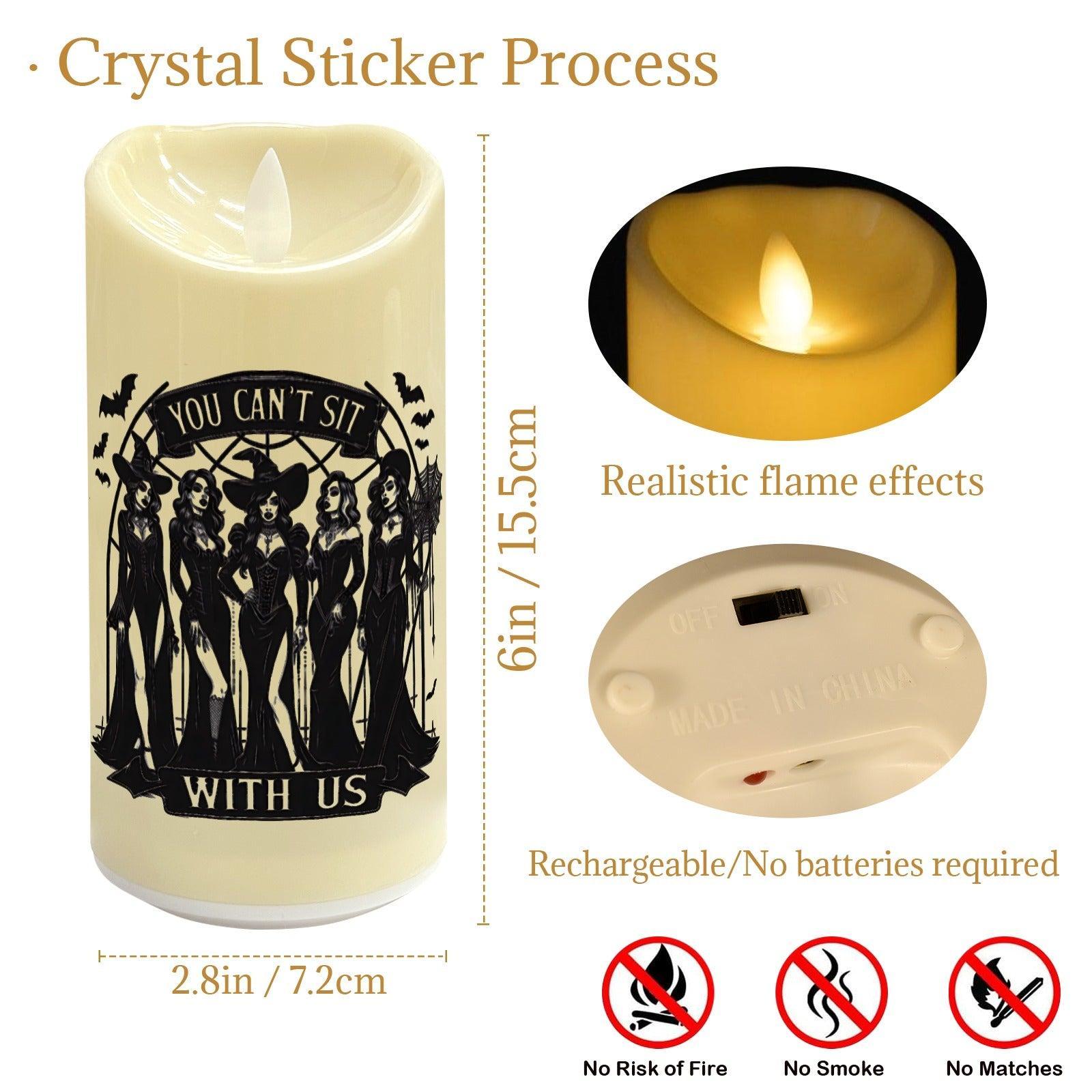 Gothic Witches Halloween Witch Sisters Flameless LED Candle-MoonChildWorld