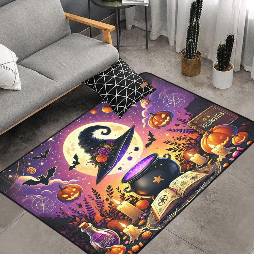 Gothic Witchy Area Rug Spooky Carpet for Halloween-MoonChildWorld