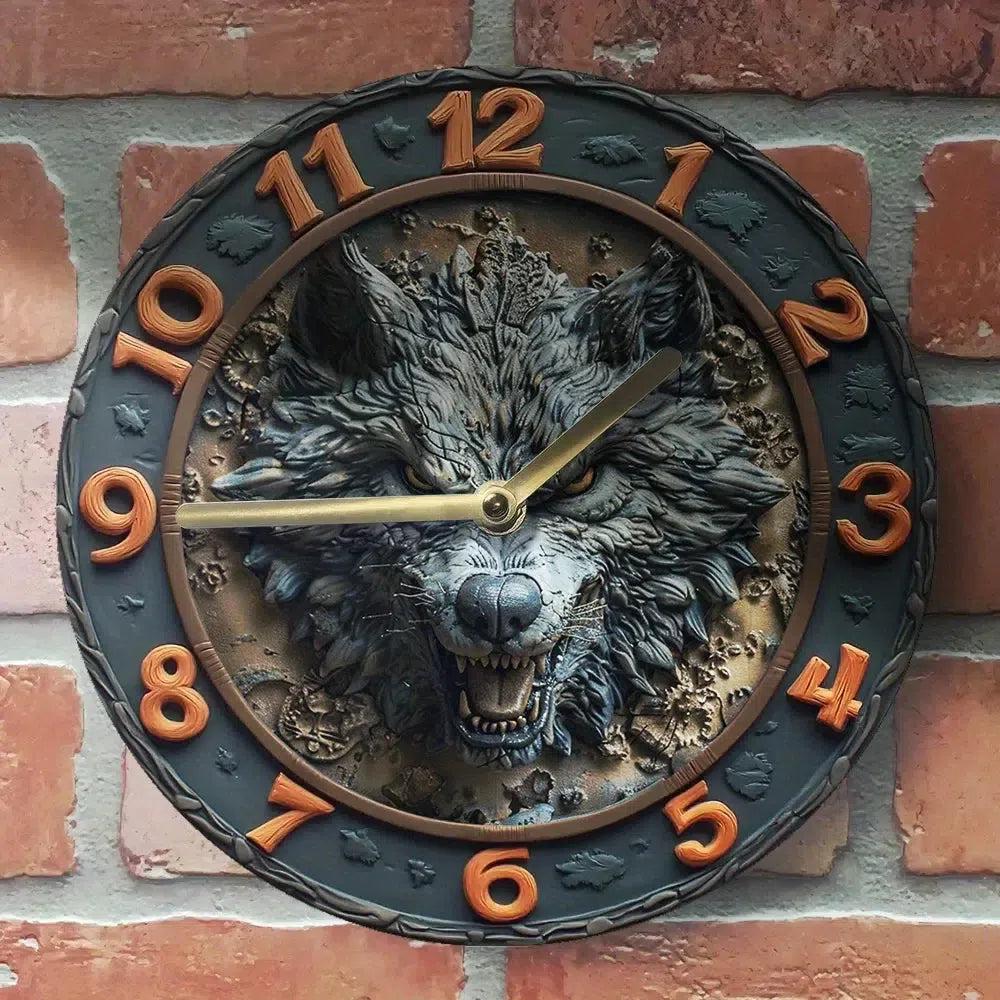 Gothic Wolf Wall Clock Spirit Animals Home Decor-MoonChildWorld