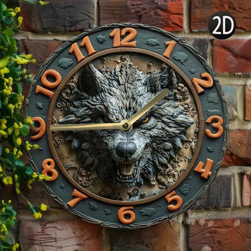 Gothic Wolf Wall Clock Spirit Animals Home Decor-MoonChildWorld