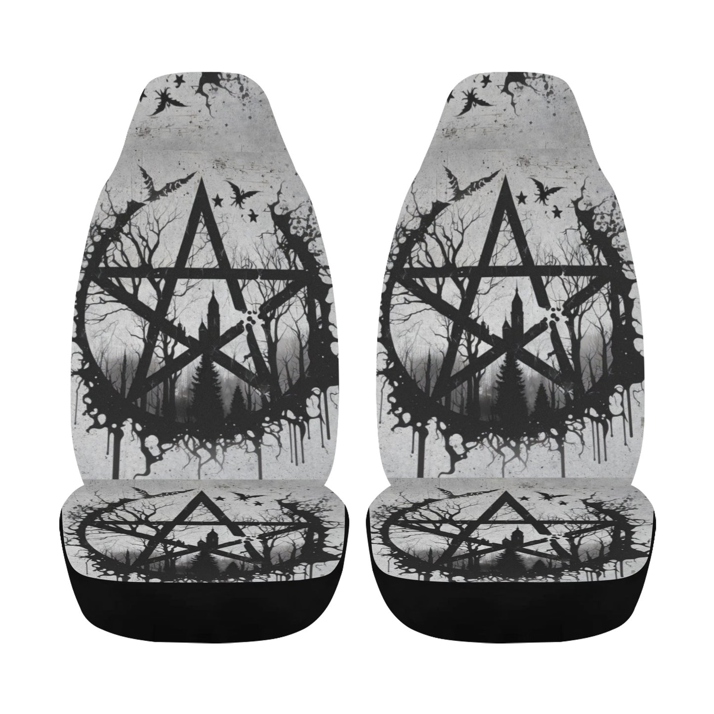 Gothic pentacle witchcraft Car Seat Cover-MoonChildWorld