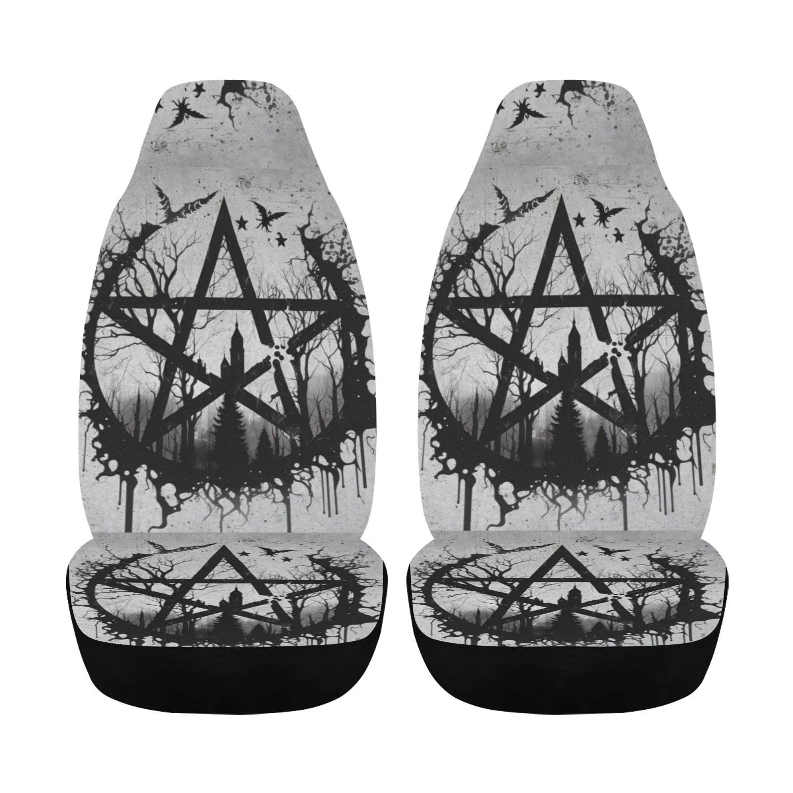 Gothic pentacle witchcraft Car Seat Cover-MoonChildWorld