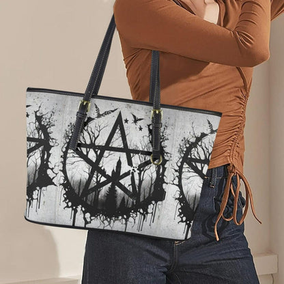 Gothic pentagram witch Tote Bag-MoonChildWorld
