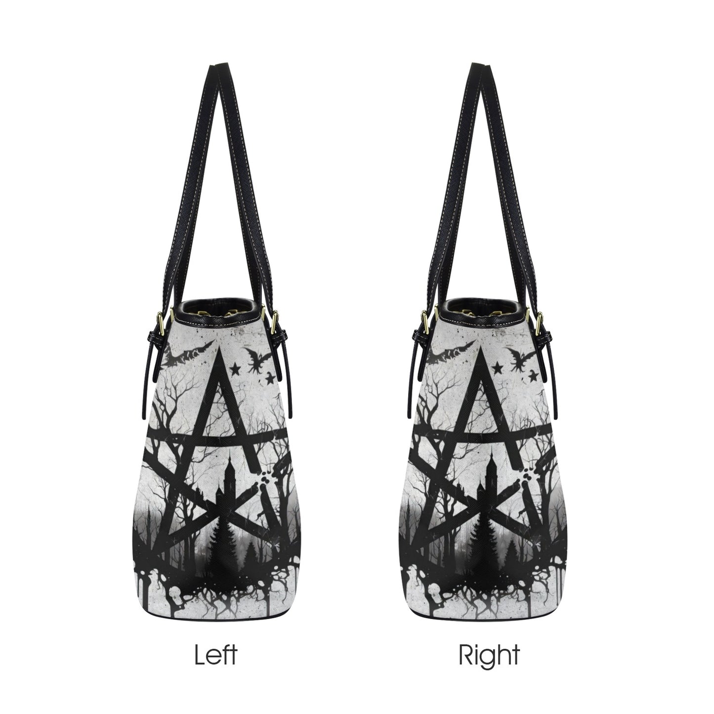Gothic pentagram witch Tote Bag-MoonChildWorld