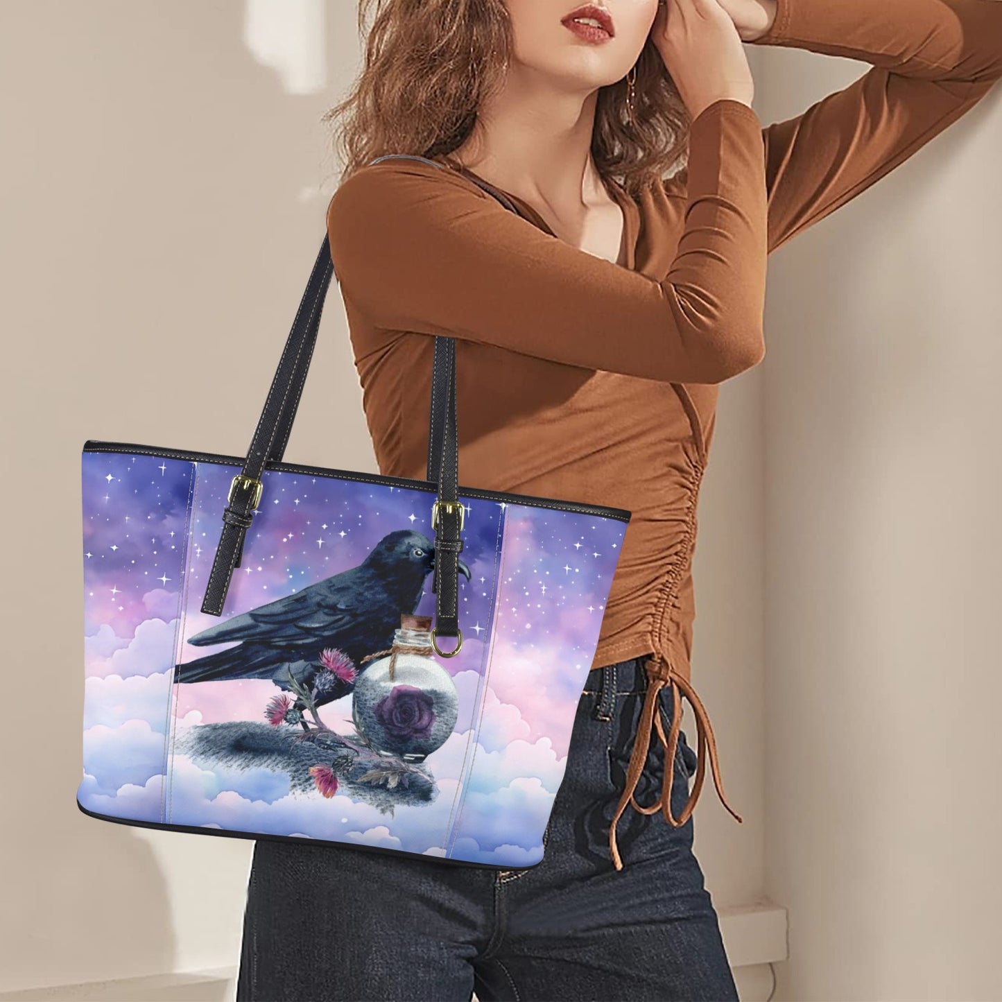 Gothic witchy raven Tote Bag-MoonChildWorld