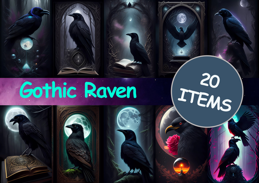 Gothic Raven Digital Art Dark Crow Art