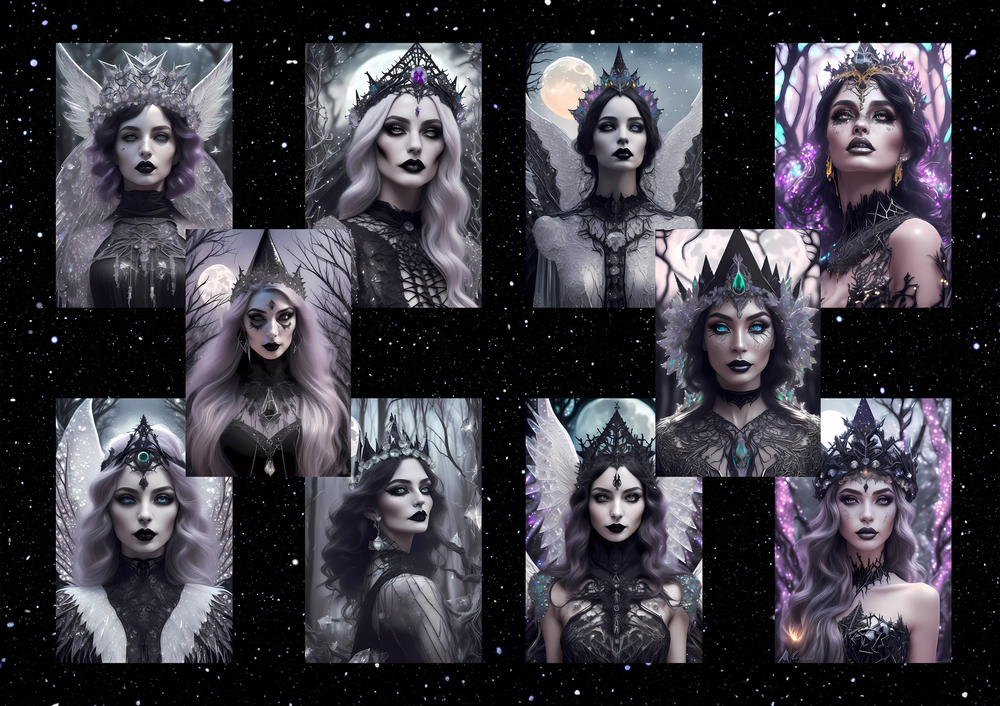 Halloween Gothic crystal maiden Digital Art-MoonChildWorld