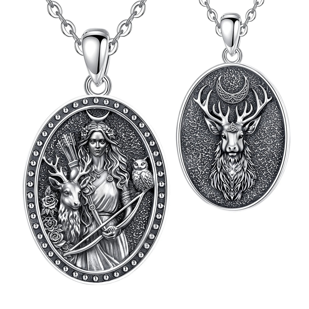 Artemis goddess necklace presented in a gift box