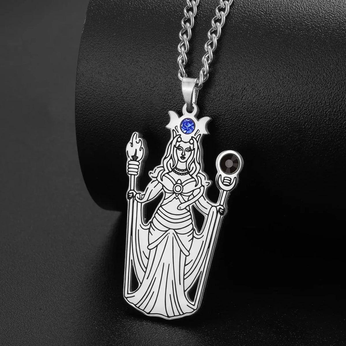 Size reference for the Greek Hecate goddess necklace