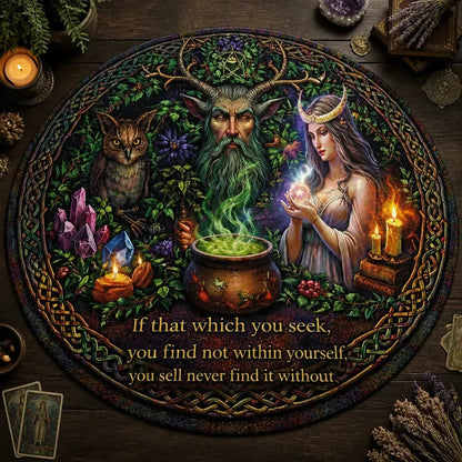 Green Man Moon Goddess Pagan Round Rug Wicca Yule Carpet Witchy Home Decor_mockup_2.webp