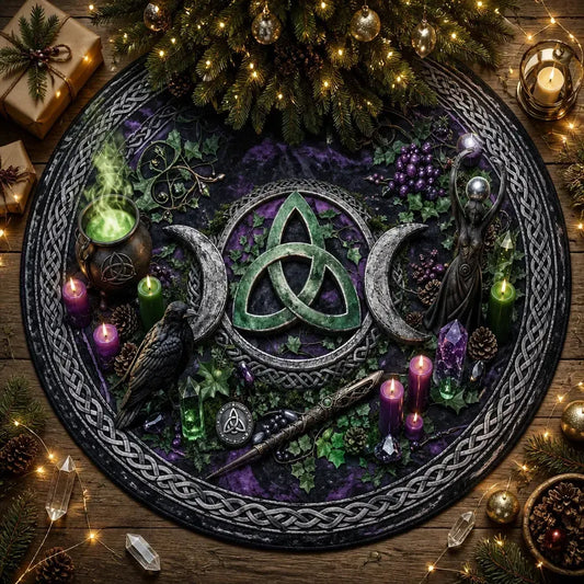 Moon Phases Triple Moon Yule Tree Skirt – Pagan Witchy Gothic Decor_mockup_1.webp
