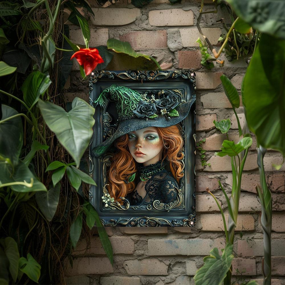 Green Witch Wall Art Witchy Wall Sign Gothic Home Decor-MoonChildWorld
