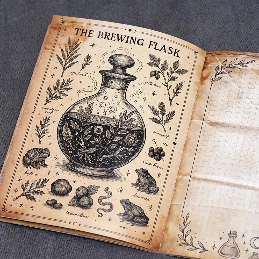 Grimoire Journal 26 Spellbook Pages Witchcraft Junk Journal Kit Dark Academia Witchy Ephemera-MoonChildWorld