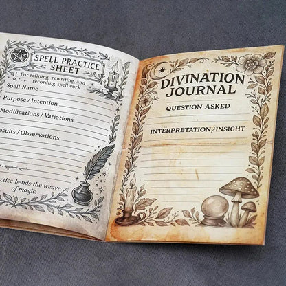 Grimoire Journal 26 Spellbook Pages Witchcraft Junk Journal Kit Dark Academia Witchy Ephemera-MoonChildWorld