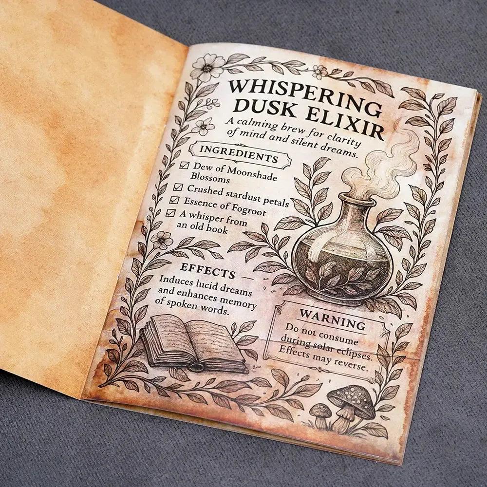 Grimoire Journal 26 Spellbook Pages Witchcraft Junk Journal Kit Dark Academia Witchy Ephemera-MoonChildWorld