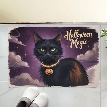 Halloween Black Cat Doormat Gothic Doormat for Spooky Season-MoonChildWorld