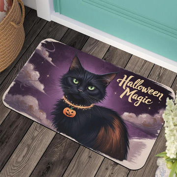 Halloween Black Cat Doormat Gothic Doormat for Spooky Season-MoonChildWorld