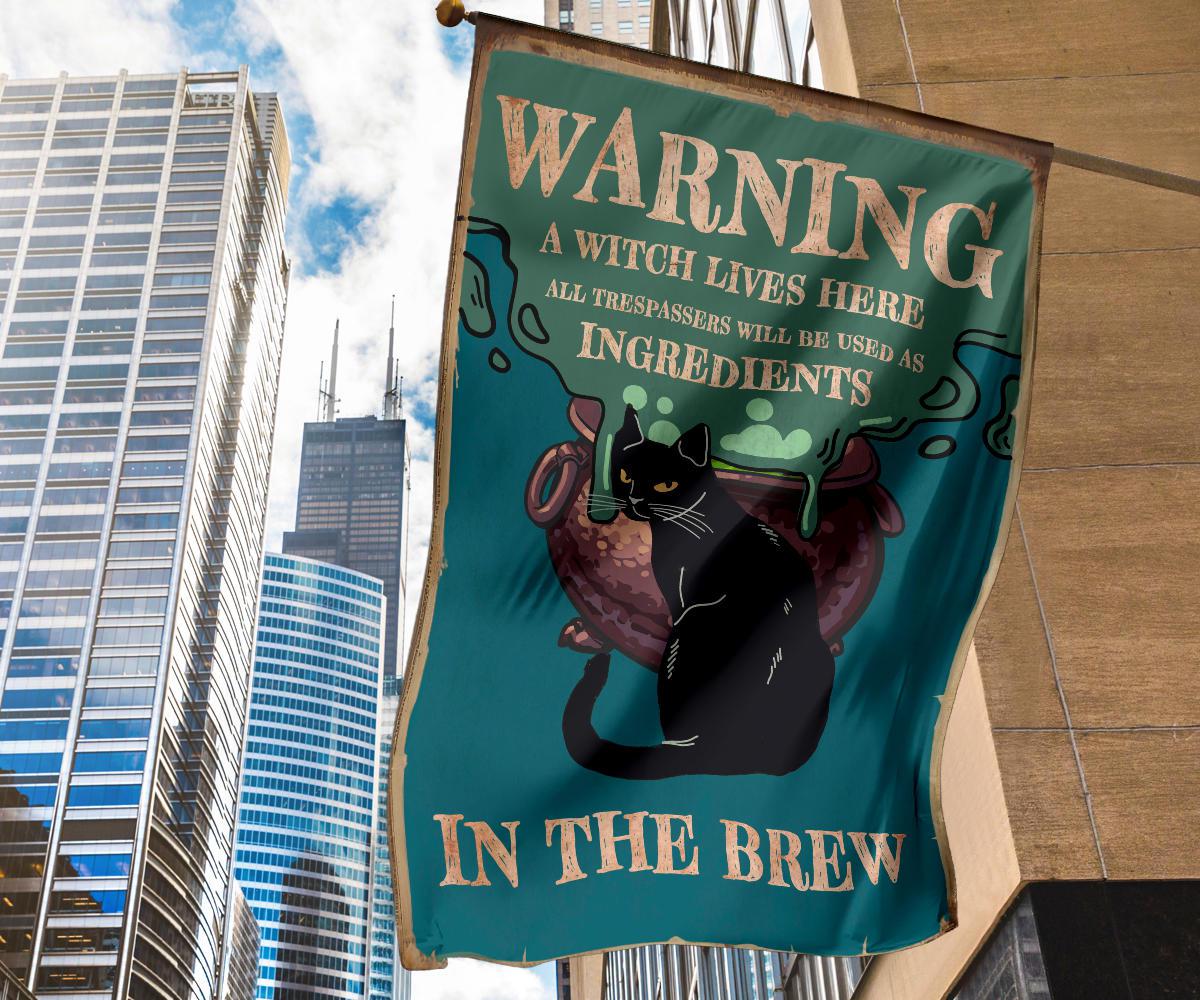 Halloween Black Cat Gothic Flag-MoonChildWorld