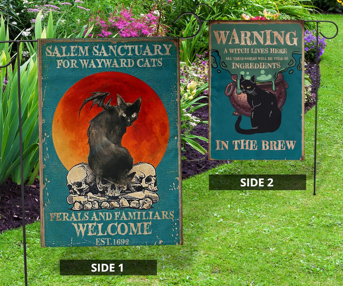 Halloween Black Cat Gothic Flag-MoonChildWorld