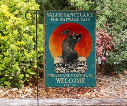 Halloween Black Cat Gothic Flag-MoonChildWorld